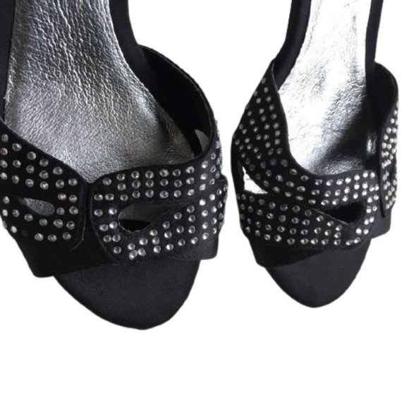 Misha Black High Heels with Rhinestone - Picture 3 of 8